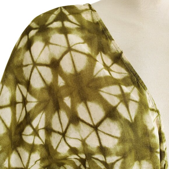 Primack 100% Cotton Gauze Mii length Green and White Tie Dye Print O/S - Picture 4 of 15